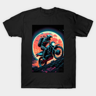 Cyber Future Dirt Bike With Neon Colors T-Shirt